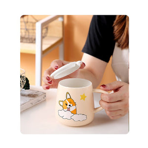 Emotional Corgi Mug-Enchanted peach