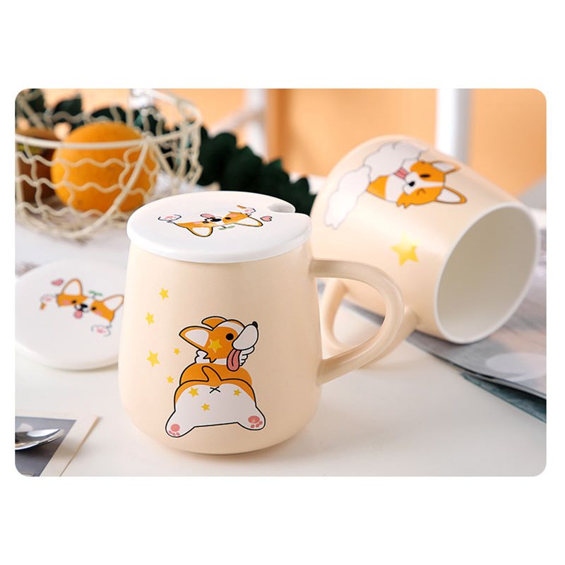 Emotional Corgi Mug-Enchanted peach