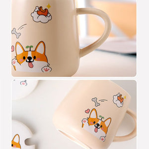 Emotional Corgi Mug-Enchanted peach