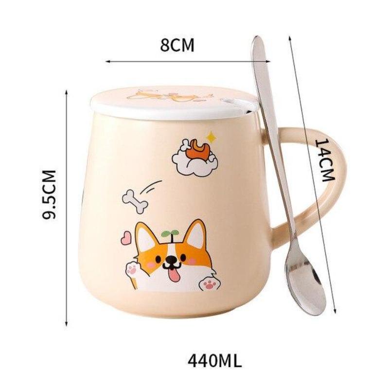 Emotional Corgi Mug-Enchanted peach