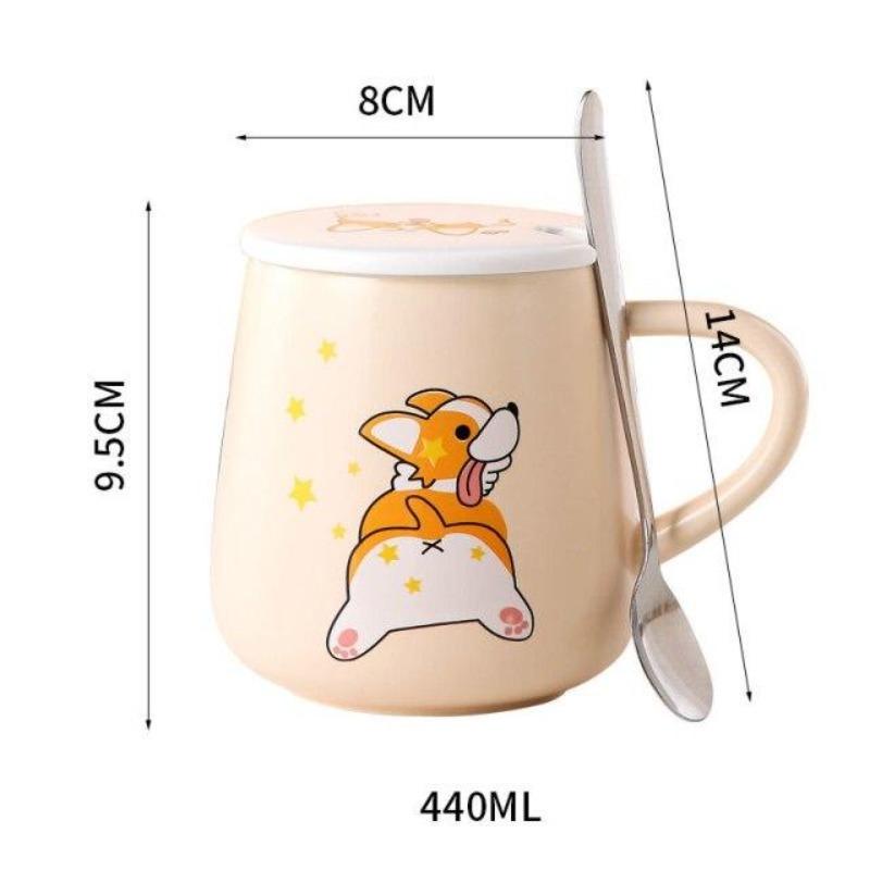 Emotional Corgi Mug-Enchanted peach