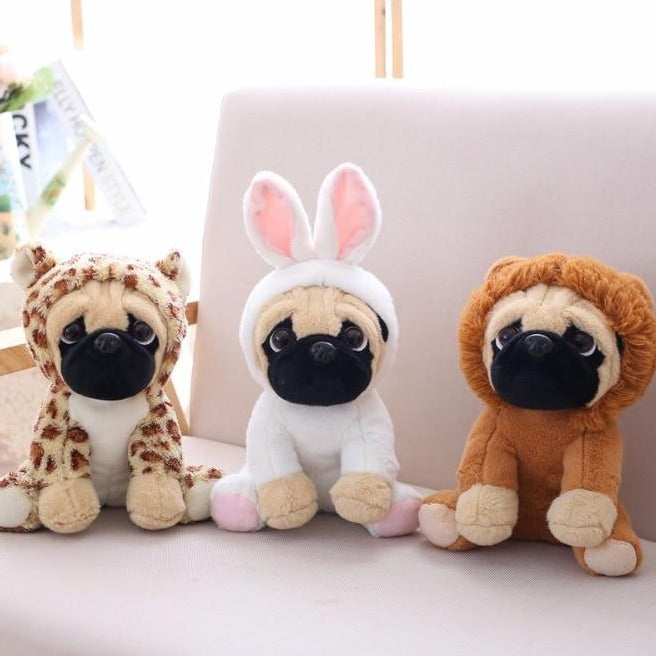 Family of Pug Plushies-Enchanted peach