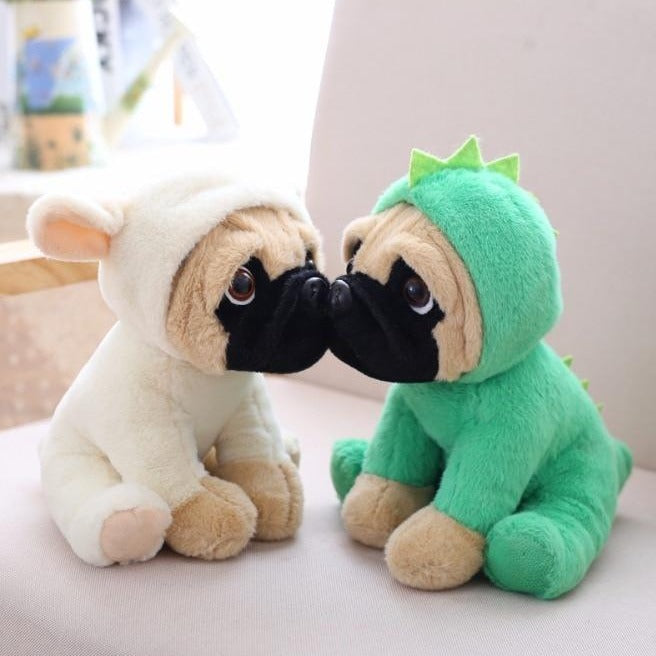 Family of Pug Plushies-Enchanted peach