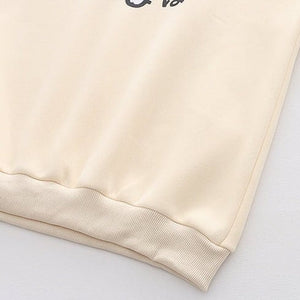 Farewell Bunny Polo Sweatshirt-Enchanted peach