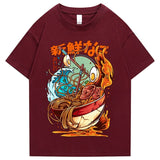 Flaming Hot Wagyu Ramen Unisex Cotton Tee-Enchanted peach