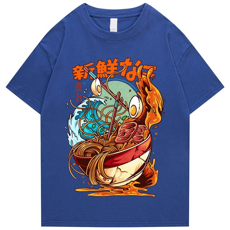 Flaming Hot Wagyu Ramen Unisex Cotton Tee-Enchanted peach