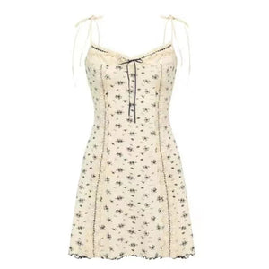Floral French Vintage Dress Cardigan Set-Enchanted peach