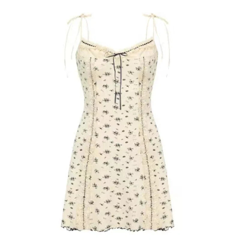 Floral French Vintage Dress Cardigan Set-Enchanted peach