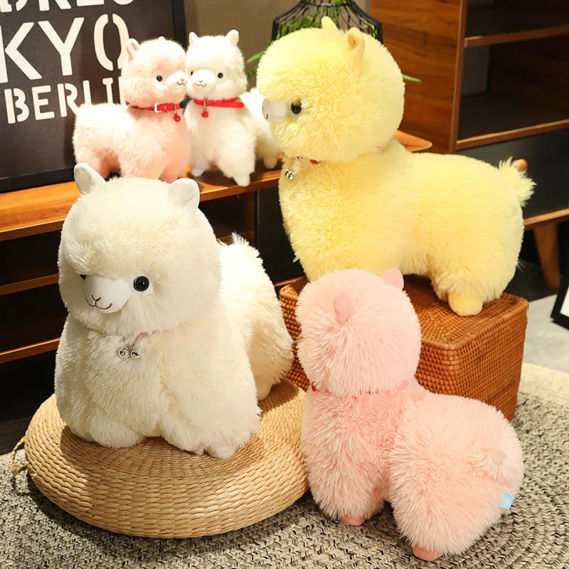 Fluffy Alpaca Llama Plushies with Bell-Enchanted peach