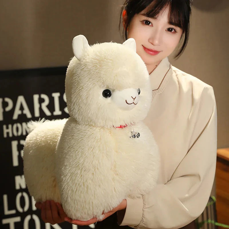 Fluffy Alpaca Llama Plushies with Bell-Enchanted peach