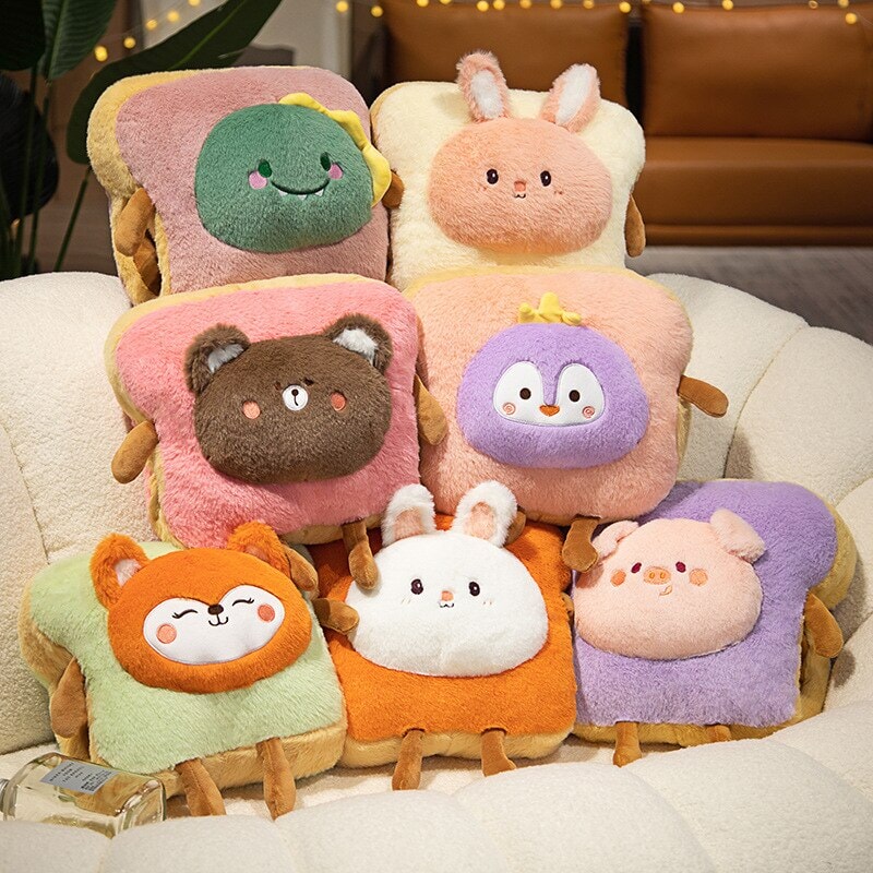 Fluffy Animal Toastie Plushie Hand Warmer Collection-Enchanted peach