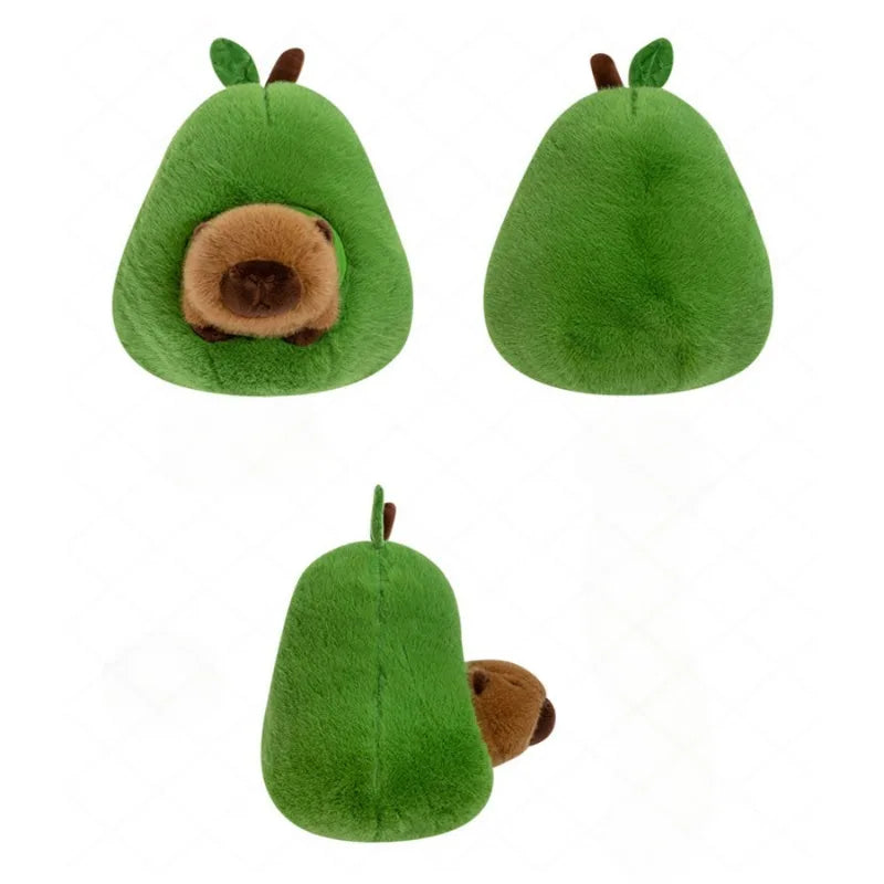 Fluffy Avocado Capybara Plushie-Enchanted peach