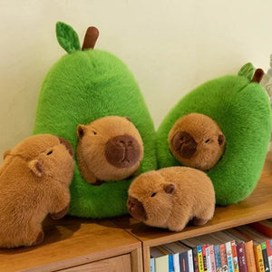 Fluffy Avocado Capybara Plushie-Enchanted peach