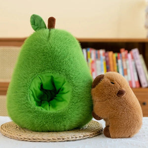 Fluffy Avocado Capybara Plushie-Enchanted peach