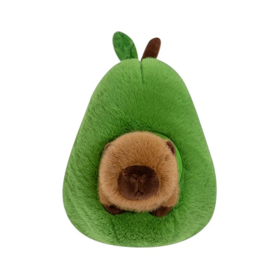 Fluffy Avocado Capybara Plushie-Enchanted peach