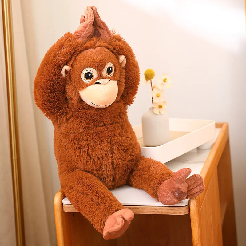 Fluffy Baby Orangutan Monkey Plushie-Enchanted peach