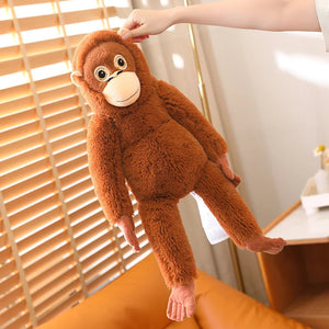 Fluffy Baby Orangutan Monkey Plushie-Enchanted peach