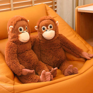 Fluffy Baby Orangutan Monkey Plushie-Enchanted peach