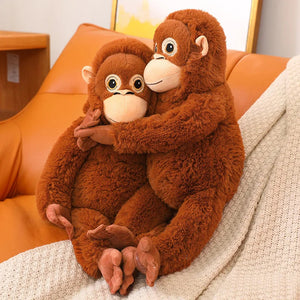 Fluffy Baby Orangutan Monkey Plushie-Enchanted peach