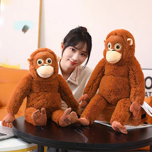 Fluffy Baby Orangutan Monkey Plushie-Enchanted peach