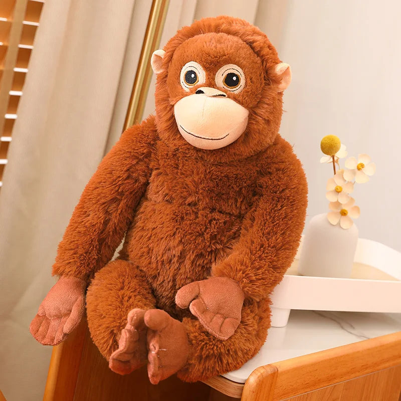 Fluffy Baby Orangutan Monkey Plushie-Enchanted peach