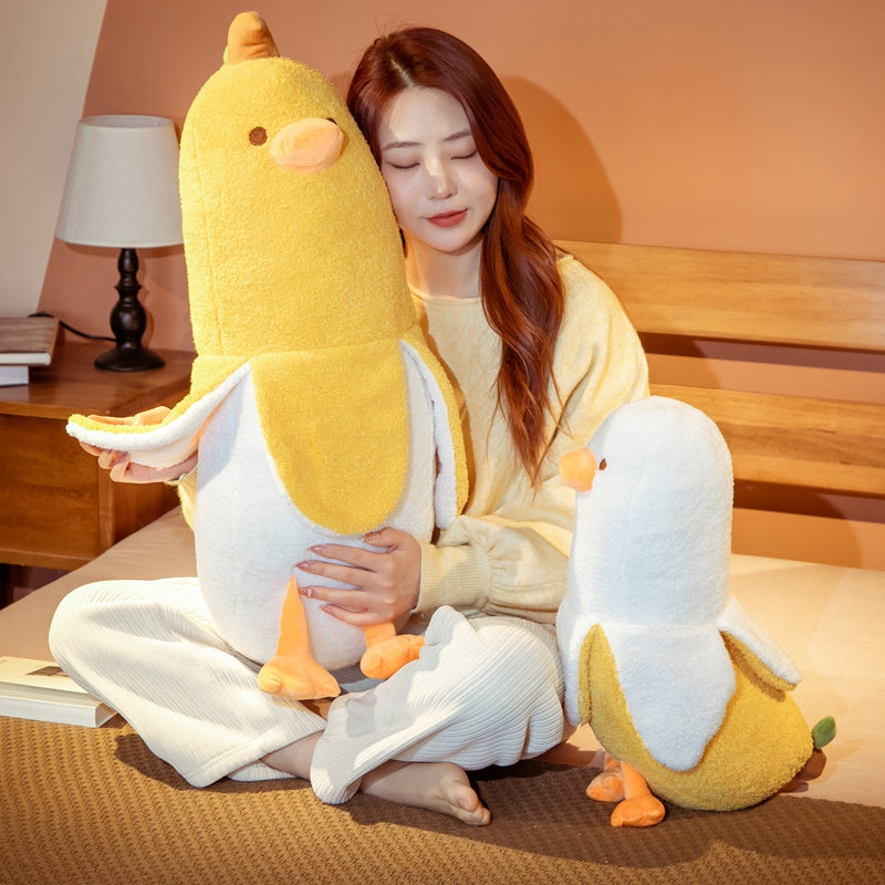 Fluffy Banana Duck Crew Plushies-Enchanted peach