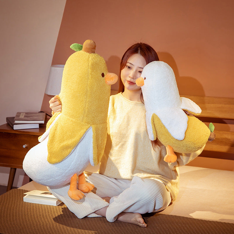 Fluffy Banana Duck Crew Plushies-Enchanted peach