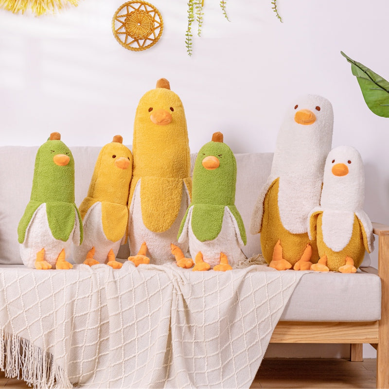 Fluffy Banana Duck Crew Plushies-Enchanted peach