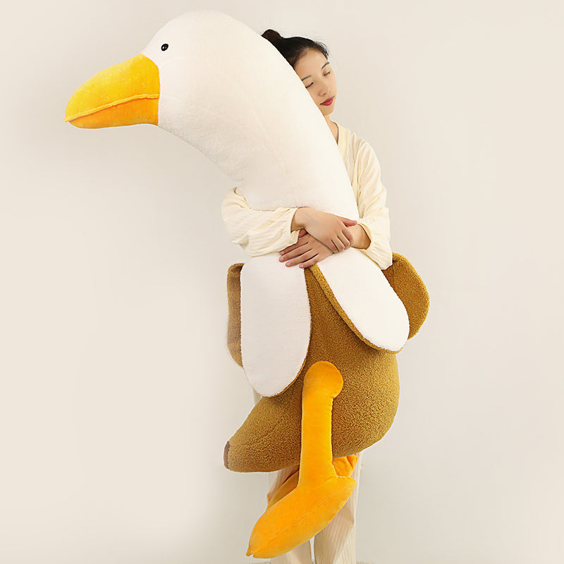 Fluffy Banana Duck Plushie-Enchanted peach