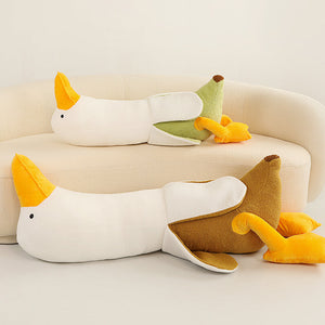 Fluffy Banana Duck Plushie-Enchanted peach