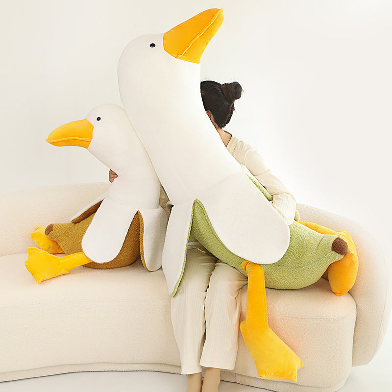 Fluffy Banana Duck Plushie-Enchanted peach