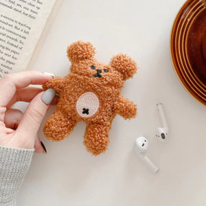 Fluffy Bear Airpods Case (1&2&Pro)-Enchanted peach