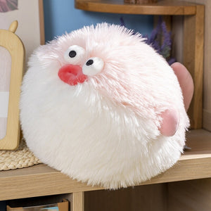 Fluffy Blue Pink Puffer Fish Plushie-Enchanted peach