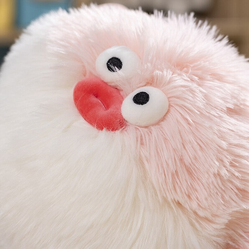 Fluffy Blue Pink Puffer Fish Plushie-Enchanted peach