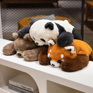 Fluffy Brown Bear Panda Red Panda Plushies-Enchanted peach