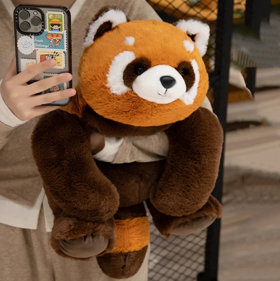 Fluffy Brown Bear Panda Red Panda Plushies-Enchanted peach