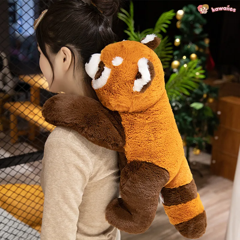 Fluffy Brown Bear Panda Red Panda Plushies-Enchanted peach