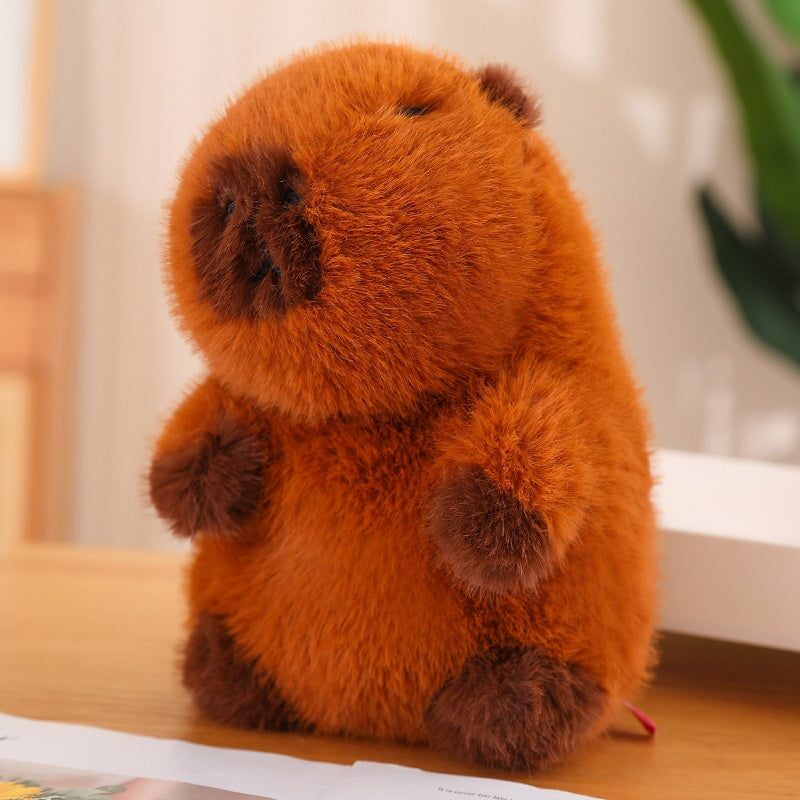 Fluffy Brown Capybara Plushie-Enchanted peach