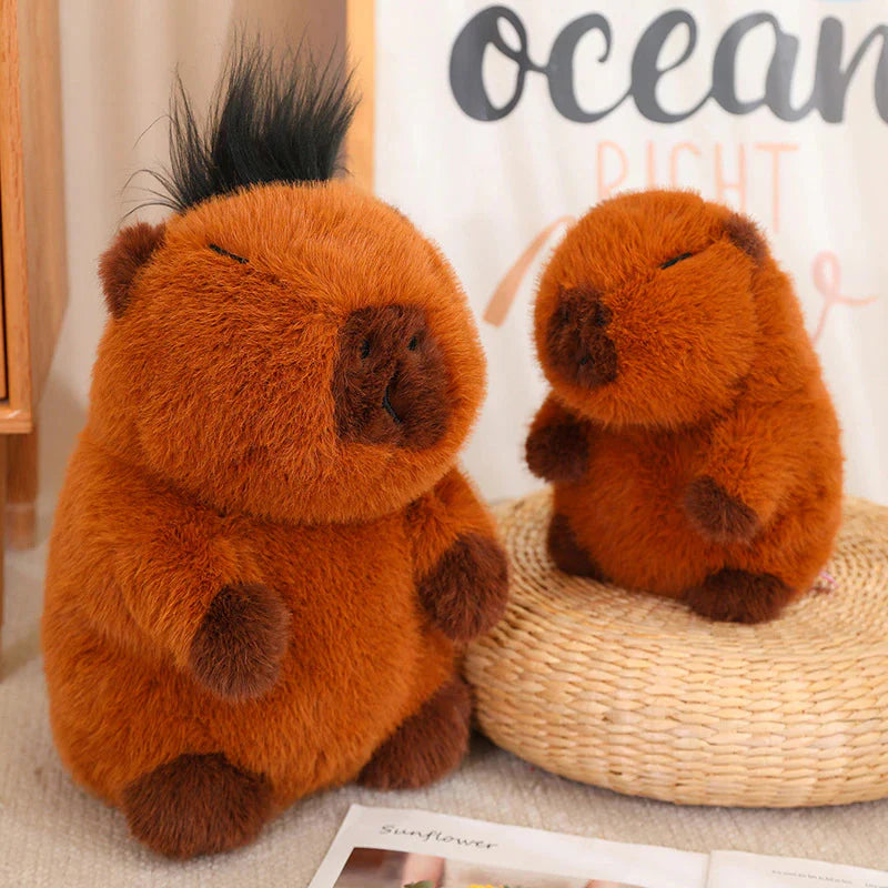 Fluffy Brown Capybara Plushie-Enchanted peach