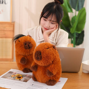 Fluffy Brown Capybara Plushie-Enchanted peach