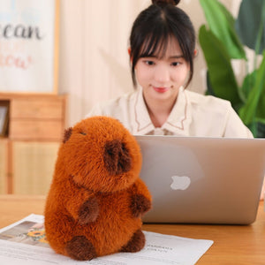 Fluffy Brown Capybara Plushie-Enchanted peach