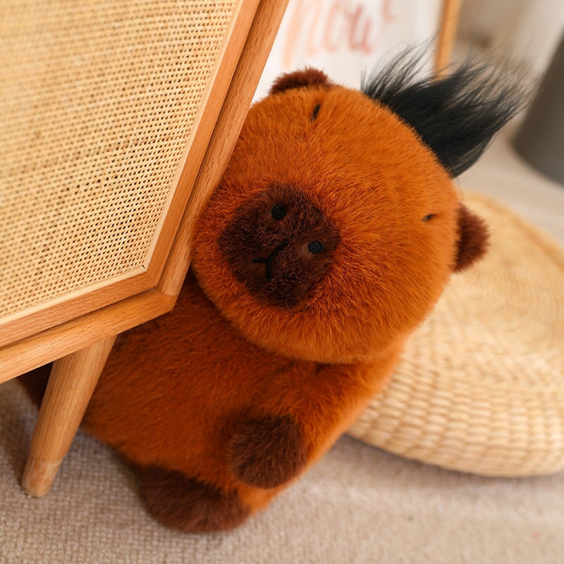 Fluffy Brown Capybara Plushie-Enchanted peach