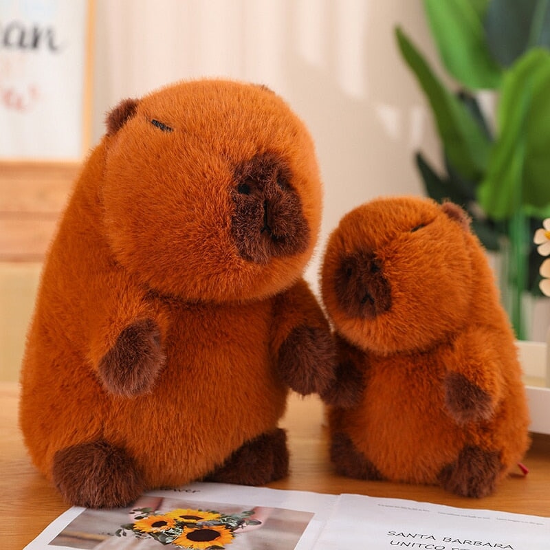 Fluffy Brown Capybara Plushie-Enchanted peach