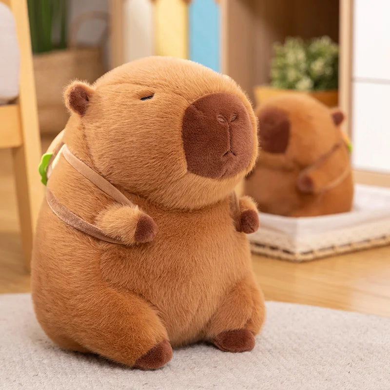 Fluffy Capybara Burger Bag Plushies-Enchanted peach