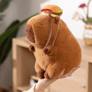 Fluffy Capybara Burger Bag Plushies-Enchanted peach