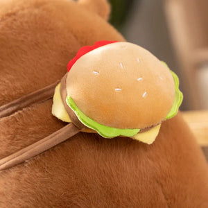 Fluffy Capybara Burger Bag Plushies-Enchanted peach