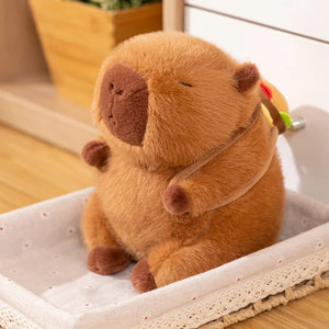 Fluffy Capybara Burger Bag Plushies-Enchanted peach