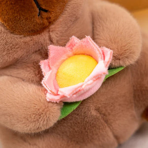 Fluffy Capybara & Monkey Plushie Pals-Enchanted peach