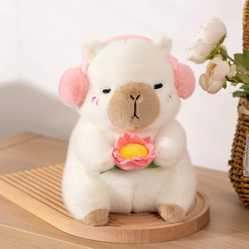 Fluffy Capybara & Monkey Plushie Pals-Enchanted peach