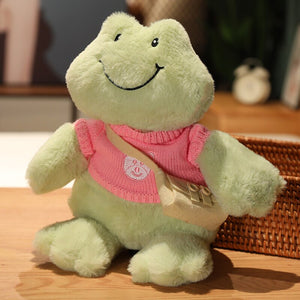 Fluffy Cheerful Frog Plushie Collection-Enchanted peach